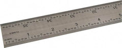 SPI - 36" Long, 1/64, 1/32, 1/16, 1/8" Graduation, Rigid Steel Rule - 4R Graduation Style, 1-1/4" Wide, Silver, Satin Chrome Finish - Eagle Tool & Supply