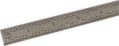 SPI - 36" Long, 1/64, 1/32, 1/16, 1/8" Graduation, Flexible Steel Rule - 4R Graduation Style, 3/4" Wide, Silver, Satin Chrome Finish - Eagle Tool & Supply
