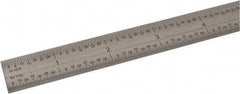 SPI - 36" Long, 1/100, 1/64, 1/32, 1/10" Graduation, Flexible Steel Rule - 5R Graduation Style, 3/4" Wide, Silver, Satin Chrome Finish - Eagle Tool & Supply