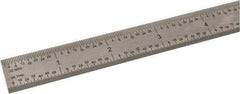 SPI - 36" Long, 1/100, 1/64, 1/50, 1/32" Graduation, Flexible Steel Rule - 16R Graduation Style, 3/4" Wide, Silver, Satin Chrome Finish - Eagle Tool & Supply