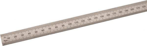 SPI - 36" Long, 0.5, 1mm Graduation, Flexible Steel Rule - Metric Graduation Style, 3/4" Wide, Silver, Satin Chrome Finish - Eagle Tool & Supply