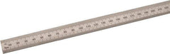 SPI - 36" Long, 0.5, 1mm Graduation, Flexible Steel Rule - Metric Graduation Style, 3/4" Wide, Silver, Satin Chrome Finish - Eagle Tool & Supply