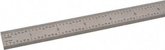 SPI - 48" Long, 1/64, 1/32" and 0.5, 1mm Graduation, Flexible Steel Rule - English/Metric Graduation Style, 3/4" Wide, Silver, Satin Chrome Finish - Eagle Tool & Supply