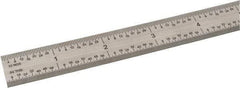 SPI - 48" Long, 1/100, 1/64, 1/32, 1/10" Graduation, Flexible Steel Rule - 5R Graduation Style, 3/4" Wide, Silver, Satin Chrome Finish - Eagle Tool & Supply