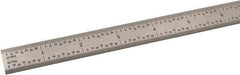 SPI - 48" Long, 1/100, 1/64, 1/50, 1/32" Graduation, Flexible Steel Rule - 16R Graduation Style, 3/4" Wide, Silver, Satin Chrome Finish - Eagle Tool & Supply