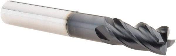 Iscar - 12mm, 4 Flute, Single End, Solid Carbide, 0.6mm Corner Radius End Mill - 95mm OAL, Right Hand Flute, 24mm LOC, Right Hand Cut, 50mm Extended Reach - Eagle Tool & Supply
