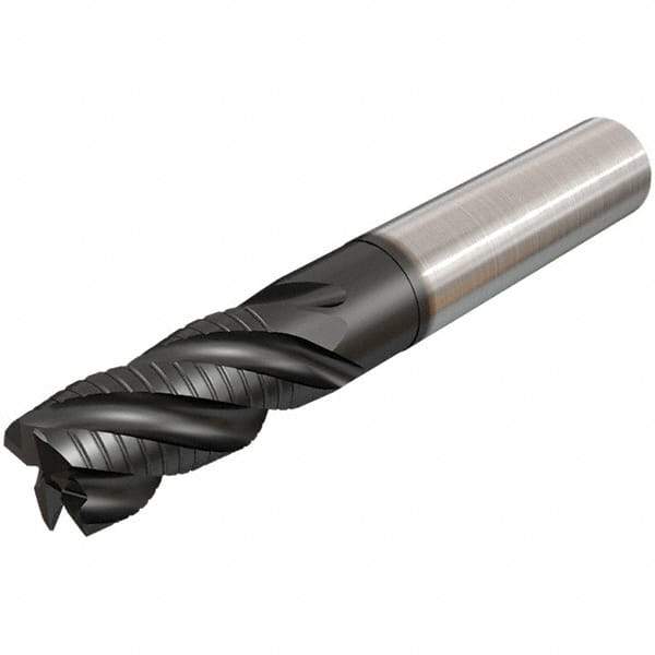 Iscar - 8mm Diam, 18mm LOC, 4 Flute Solid Carbide 45° Corner Chamfer Roughing End Mill - TiAlN Finish, 63mm OAL, 8mm Shank Diam, Single End, Extended Reach, 38° Helix - Eagle Tool & Supply