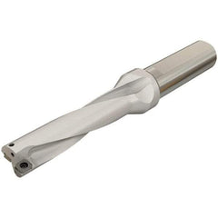 Iscar - 112mm Max Drill Depth, 4xD, 28mm Diam, Indexable Insert Drill - 2 Inserts, 32mm Shank Diam, Whistle Notch Shank - Eagle Tool & Supply