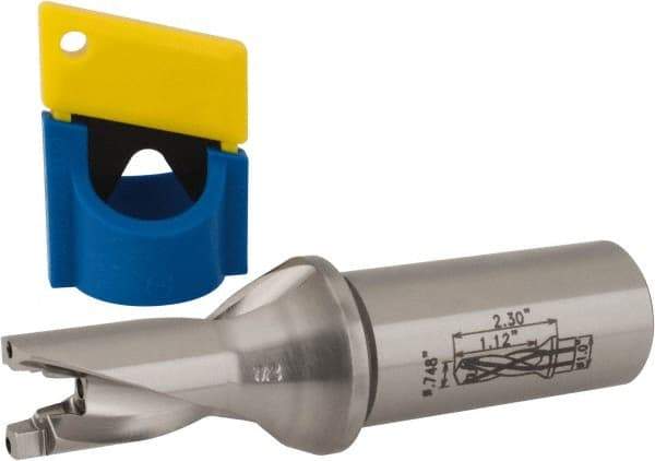 Iscar - 3/4" to 0.783" Diam, 1.5xD, 1.12" Max Depth, 1" Shank Diam, 4-1/2" OAL, Replaceable-Tip Drill - FCP, ICK, ICK-2M, ICM, ICN, ICP, iCP-2M Insert, 19 Seat Size, 91104752 Toolholder, Series SumoCham - Eagle Tool & Supply