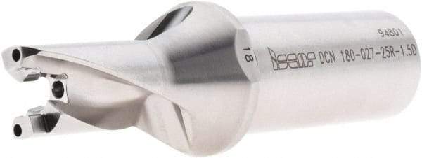 Iscar - 18mm to 18.9mm Diam, 1.5xD, 27mm Max Depth, 25mm Shank Diam, 111.5mm OAL, Replaceable-Tip Drill - FCP, ICK, ICK-2M, ICM, ICN, ICP, iCP-2M Insert, 18 Seat Size, 91104893 Toolholder, Series SumoCham - Eagle Tool & Supply