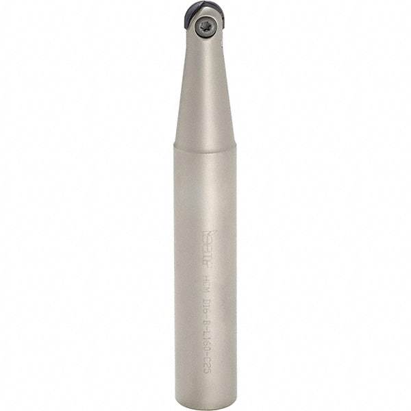 Iscar - 3/4" Cut Diam, 1" Shank Diam, 8" OAL, Indexable Ball Nose End Mill - 3-1/2" Head Length, Straight Shank, HCM D.75 Toolholder, HBF-QF, HBR-QF, HCD-QF, HCR Insert - Eagle Tool & Supply