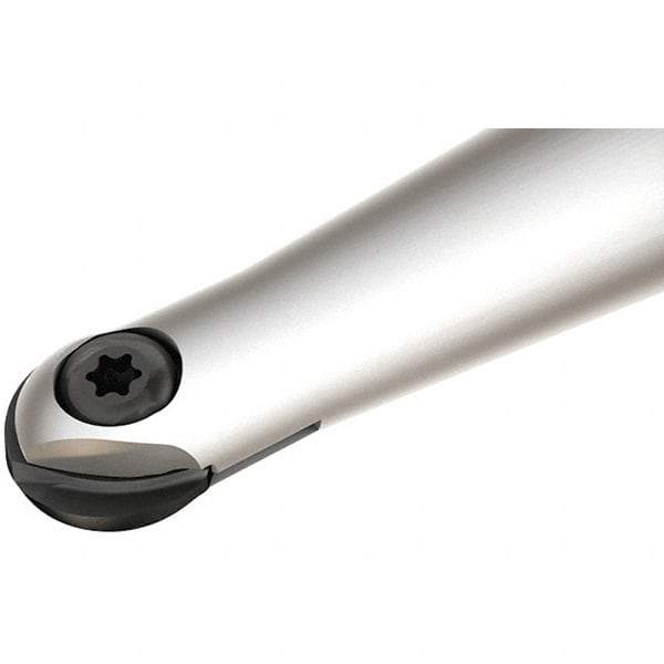 Iscar - 3/8" Cut Diam, 3/8" Shank Diam, 3-1/2" OAL, Indexable Ball Nose End Mill - 1" Head Length, Straight Shank, HCM D.38 Toolholder, HBR-QF, HCR Insert - Eagle Tool & Supply