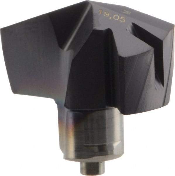 Iscar - Series ICM, 3/4" Diam Grade IC908 140° Replaceable Drill Tip - Carbide, TiAlN Finish, 19 Seat Size, Through Coolant - Eagle Tool & Supply
