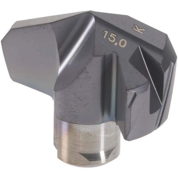 Iscar - Series ICK-2M, 0.591" Diam Grade IC908 140° Replaceable Drill Tip - Carbide, TiAlN Finish, 15 Seat Size, Through Coolant - Eagle Tool & Supply