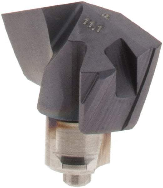 Iscar - Series ICP-2M, 0.437" Diam Grade IC908 140° Replaceable Drill Tip - Carbide, TiAlN Finish, 11 Seat Size, Through Coolant - Eagle Tool & Supply