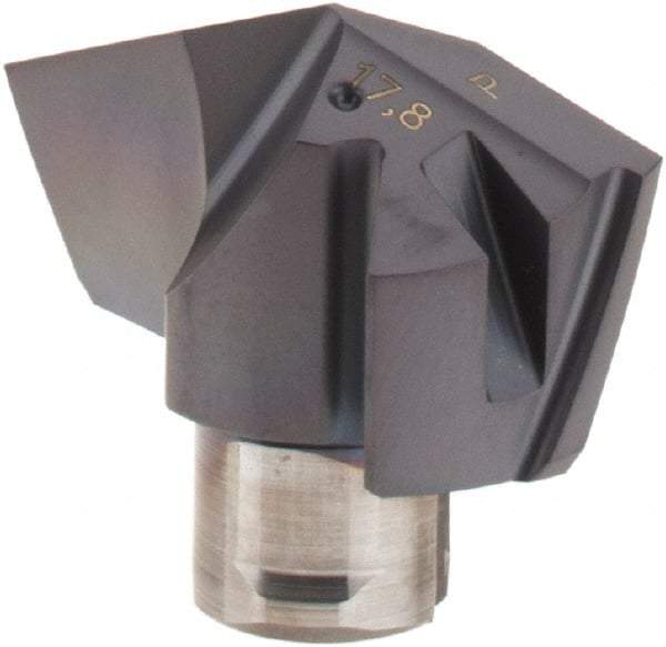 Iscar - Series ICP, 0.701" Diam Grade IC908 140° Replaceable Drill Tip - Carbide, TiAlN Finish, 17 Seat Size, Through Coolant - Eagle Tool & Supply
