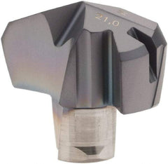 Iscar - Series ICK, 0.827" Diam Grade IC908 140° Replaceable Drill Tip - Carbide, TiAlN Finish, 21 Seat Size, Through Coolant - Eagle Tool & Supply