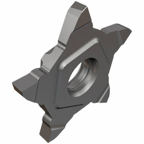 Iscar - PENTA NF IC908 Grade, 0.0394" Cutting Width, Carbide Cutoff Insert - Neutral Lead Angle, 0.004" Cnr Rad, TiAlN Coated, Other End - Eagle Tool & Supply