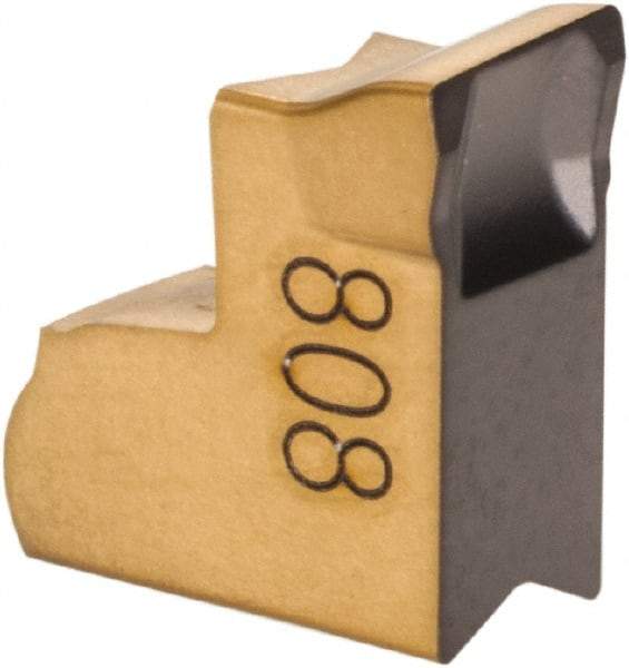 Iscar - TAG C IC808 Grade, 0.1594" Cutting Width, Carbide Cutoff Insert - 4° Right Hand Lead Angle, 0.0094" Cnr Rad, TiAlN Coated, Single End - Eagle Tool & Supply