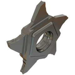 Iscar - PENTA Z IC1008 Grade, 0.0787" Cutting Width, Carbide Cutoff Insert - 6° Left Hand Lead Angle, 0.004" Cnr Rad, TiAlN/TiN Coated, Other End - Eagle Tool & Supply