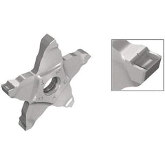 Iscar - PENTA C IC908 Grade, 0.0787" Cutting Width, Carbide Cutoff Insert - Neutral Lead Angle, 0.0394" Cnr Rad, TiAlN Coated, Other End - Eagle Tool & Supply