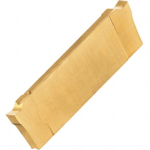 Iscar - DGN P IC508 Grade, 0.059" Cutting Width, Carbide Cutoff Insert - Neutral Lead Angle, 0.002" Cnr Rad, TiCN/TiN Coated, Double End - Eagle Tool & Supply