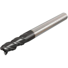 Iscar - 8mm, 3 Flute, Single End, Solid Carbide, 1.5mm Corner Radius End Mill - 63mm OAL, 45° Helix, Right Hand Flute, 20mm LOC, Right Hand Cut - Eagle Tool & Supply