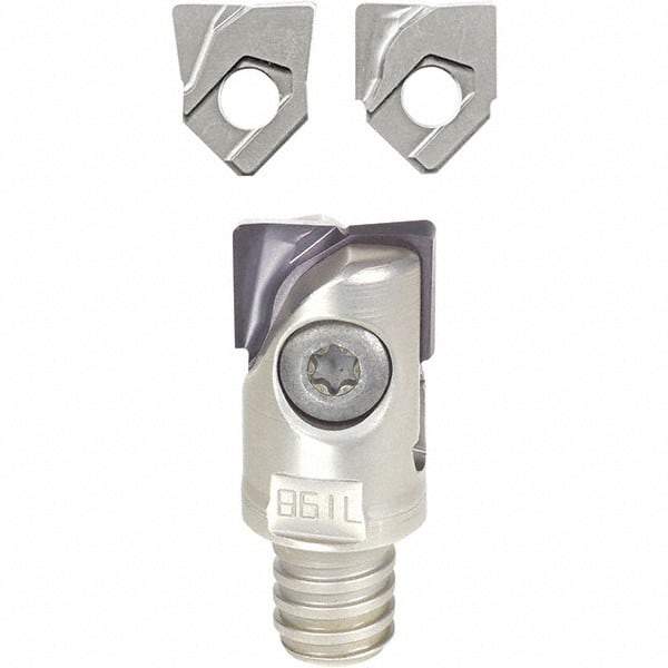 Iscar - 20mm Cut Diam, 35mm OAL, Indexable Square Shoulder End Mill - H.. QF Inserts, T12 Modular Connection, Series BallPlus, Multimaster - Eagle Tool & Supply