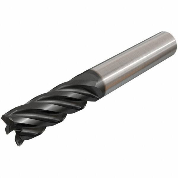 Iscar - 12mm, 5 Flute, Single End, Solid Carbide, Corner Chamfer End Mill - 83mm OAL, 38° Helix, Right Hand Flute, 30mm LOC, Right Hand Cut - Eagle Tool & Supply