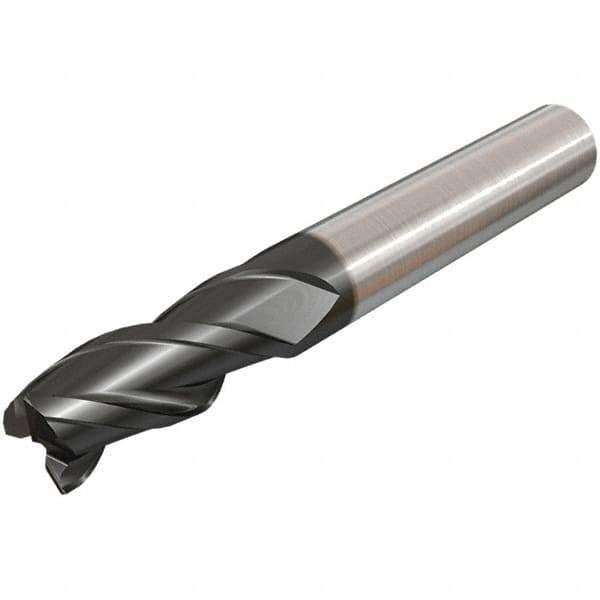 Iscar - 10mm, 3 Flute, Single End, Solid Carbide, Corner Chamfer End Mill - 72mm OAL, 38° Helix, Right Hand Flute, 22mm LOC, Right Hand Cut - Eagle Tool & Supply