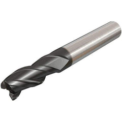 Iscar - 12mm, 3 Flute, Single End, Solid Carbide, Corner Chamfer End Mill - 83mm OAL, 38° Helix, Right Hand Flute, 25mm LOC, Right Hand Cut - Eagle Tool & Supply