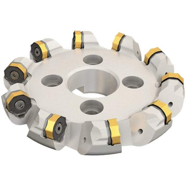 Iscar - 6.96" Cut Diam, 2" Arbor Hole, 0.28" Max Depth of Cut, 45° Indexable Chamfer & Angle Face Mill - 8 Inserts, ONMU 1008\xB6S845 SNMU 2608 Insert, Right Hand Cut, 8 Flutes, Series Helido - Eagle Tool & Supply