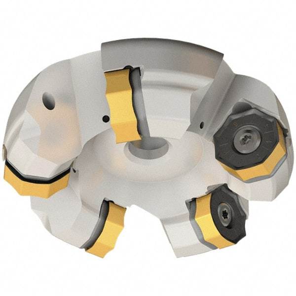 Iscar - 274.5mm Cut Diam, 60mm Arbor Hole, 7mm Max Depth of Cut, 45° Indexable Chamfer & Angle Face Mill - 12 Inserts, ONMU 1008\xB6S845 SNMU 2608 Insert, Right Hand Cut, 12 Flutes, Series Helido - Eagle Tool & Supply