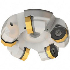 Iscar - 274.5mm Cut Diam, 60mm Arbor Hole, 7mm Max Depth of Cut, 45° Indexable Chamfer & Angle Face Mill - 12 Inserts, ONMU 1008\xB6S845 SNMU 2608 Insert, Right Hand Cut, 12 Flutes, Series Helido - Eagle Tool & Supply