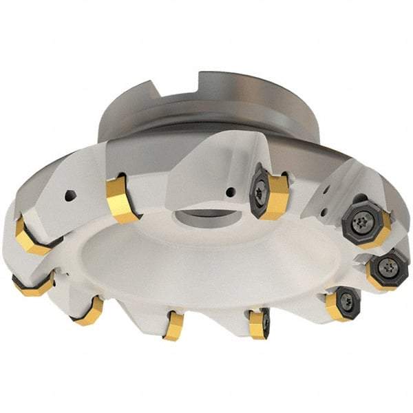 Iscar - 137.7mm Cut Diam, 40mm Arbor Hole, 3.5mm Max Depth of Cut, 45° Indexable Chamfer & Angle Face Mill - 10 Inserts, ON.. 05..\xB6OXMT 0507\xB6RXMT 1607\xB6S845 SN.U 13 Insert, Right Hand Cut, 10 Flutes, Through Coolant, Series Helido - Eagle Tool & Supply
