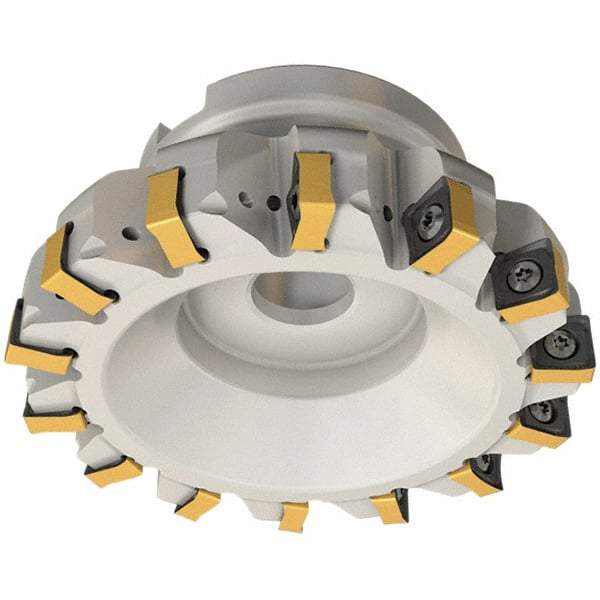 Iscar - 80mm Cut Diam, 27mm Arbor Hole, 9mm Max Depth of Cut, 88° Indexable Chamfer & Angle Face Mill - 9 Inserts, OXMT 0507\xB6S890 SNMU 1305 Insert, Right Hand Cut, 9 Flutes, Through Coolant, Series Helido - Eagle Tool & Supply