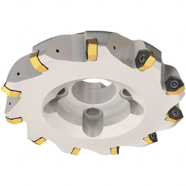 Iscar - 50mm Cut Diam, 22mm Arbor Hole, 3.5mm Max Depth of Cut, 30° Indexable Chamfer & Angle Face Mill - 4 Inserts, H600 WXCU 08 Insert, Right Hand Cut, 4 Flutes, Through Coolant, Series Helido - Eagle Tool & Supply