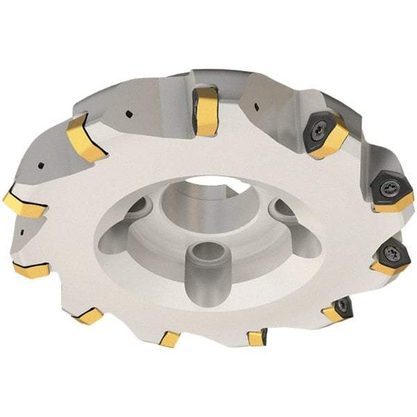 Iscar - 125mm Cut Diam, 40mm Arbor Hole, 3.5mm Max Depth of Cut, 30° Indexable Chamfer & Angle Face Mill - 9 Inserts, H600 WXCU 08 Insert, Right Hand Cut, 9 Flutes, Through Coolant, Series Helido - Eagle Tool & Supply
