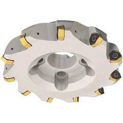 Iscar - 125mm Cut Diam, 40mm Arbor Hole, 3.5mm Max Depth of Cut, 30° Indexable Chamfer & Angle Face Mill - 9 Inserts, H600 WXCU 08 Insert, Right Hand Cut, 9 Flutes, Through Coolant, Series Helido - Eagle Tool & Supply