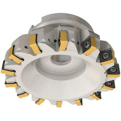 Iscar - 80mm Cut Diam, 27mm Arbor Hole, 9mm Max Depth of Cut, 88° Indexable Chamfer & Angle Face Mill - 7 Inserts, OXMT 0507\xB6S890 SNMU 1305 Insert, Right Hand Cut, 7 Flutes, Through Coolant, Series Helido - Eagle Tool & Supply