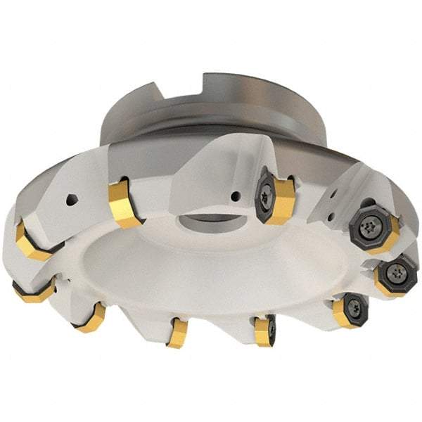 Iscar - 60.4mm Cut Diam, 22mm Arbor Hole, 3.5mm Max Depth of Cut, 45° Indexable Chamfer & Angle Face Mill - 6 Inserts, ON.. 05..\xB6OXMT 0507\xB6RXMT 1607\xB6S845 SN.U 13 Insert, Right Hand Cut, 6 Flutes, Through Coolant, Series Helido - Eagle Tool & Supply