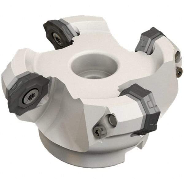 Iscar - 92.5mm Cut Diam, 27mm Arbor Hole, 4.6mm Max Depth of Cut, 42° Indexable Chamfer & Angle Face Mill - 5 Inserts, OF..\xB6RFM. 1905 Insert, Right Hand Cut, 5 Flutes, Series Heliocto - Eagle Tool & Supply