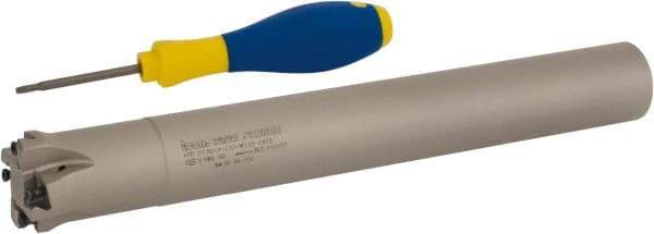 Iscar - 1-1/2" Cut Diam, 0.118" Max Depth of Cut, 1-1/4" Shank Diam, Indexable Plunge End Mill - Straight Shank, HTP LNHT 1006 Insert Style, HTP-LN10 Toolholder Style, Through Coolant, Series TangPlunge - Eagle Tool & Supply