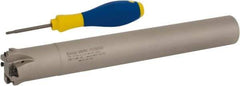 Iscar - 1-1/2" Cut Diam, 0.118" Max Depth of Cut, 1-1/4" Shank Diam, Indexable Plunge End Mill - Straight Shank, HTP LNHT 1006 Insert Style, HTP-LN10 Toolholder Style, Through Coolant, Series TangPlunge - Eagle Tool & Supply