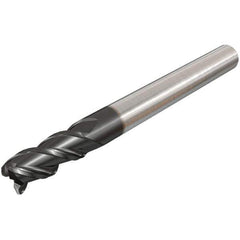 Iscar - 12mm, 3 Flute, Single End, Solid Carbide, 2mm Corner Radius End Mill - 83mm OAL, 45° Helix, Right Hand Flute, 25mm LOC, Right Hand Cut - Eagle Tool & Supply