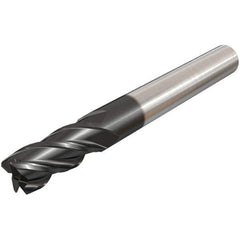 Iscar - 1/2", 4 Flute, Single End, Solid Carbide, 0.01" Corner Radius End Mill - 3" OAL, 38° Helix, Right Hand Flute, 1" LOC, Right Hand Cut - Eagle Tool & Supply