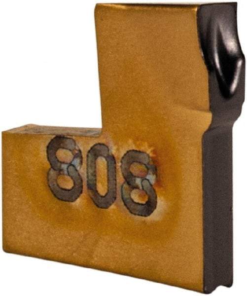 Iscar - TAG J IC808 Grade, 0.055" Cutting Width, Carbide Cutoff Insert - 8° Left Hand Lead Angle, 0.0063" Cnr Rad, TiAlN Coated, Single End - Eagle Tool & Supply
