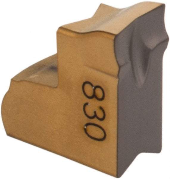 Iscar - TAG J IC830 Grade, 0.1575" Cutting Width, Carbide Cutoff Insert - 4° Right Hand Lead Angle, 0.0094" Cnr Rad, TiAlN Coated, Single End - Eagle Tool & Supply