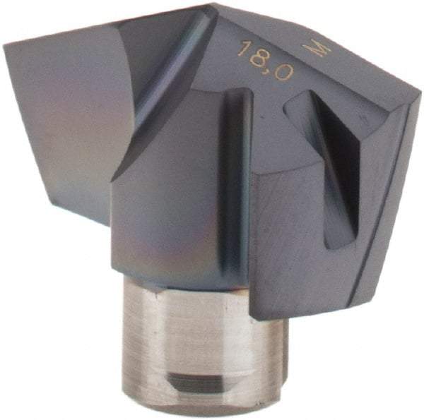 Iscar - Series ICM, 0.709" Diam Grade IC908 140° Replaceable Drill Tip - Carbide, TiAlN Finish, 18 Seat Size, Through Coolant - Eagle Tool & Supply
