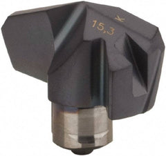 Iscar - Series ICK, 0.602" Diam Grade IC908 140° Replaceable Drill Tip - Carbide, TiAlN Finish, 15 Seat Size, Through Coolant - Eagle Tool & Supply